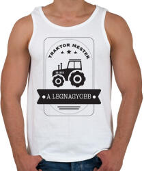 printfashion Traktor mester - A legnagyobb - Férfi atléta - Fehér (6595837)