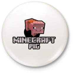 printfashion Minecraft pig - Kitűző, hűtőmágnes - Fehér (4288556)