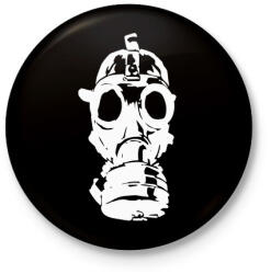 printfashion Metro Toxic Gas Mask (Fehér) - Kitűző, hűtőmágnes - Fekete (3096125)