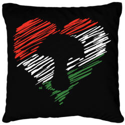 printfashion Gomba szív magyar színekben - Párnahuzat, Díszpárnahuzat - Fekete (11673944)