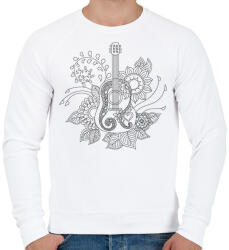 printfashion Gitár - Férfi pulóver - Fehér (5714463)