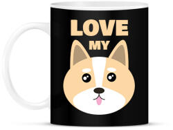 printfashion Szeretem a kutyám - Bögre - Fekete (14505530)