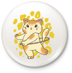 printfashion Hulahoppos cica - Kitűző, hűtőmágnes - Fehér (9614024)