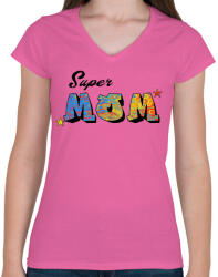 printfashion super mom - Női V-nyakú póló - Rózsaszín (1679556)
