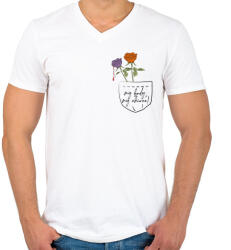 printfashion Az én testem, az én választásom! - Férfi V-nyakú póló - Fehér (8532483)