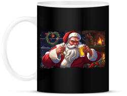 printfashion mikulás sörözik - Bögre - Fekete (15150118)