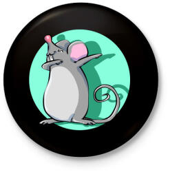 printfashion Dabbing egér - Kitűző, hűtőmágnes - Fekete (3096099)