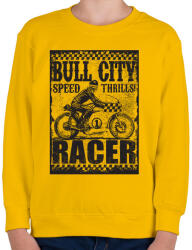printfashion Bull city racer - Gyerek pulóver - Sárga (170358)