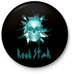 printfashion rock star - Kitűző, hűtőmágnes - Fekete (3099247)