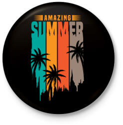 printfashion Amazing Summer - Kitűző, hűtőmágnes - Fekete (4991587)