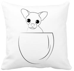 printfashion Chihuahua in the pocket - Párnahuzat, Díszpárnahuzat - Fehér (7105827)