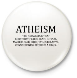 printfashion ATHEISM - Kitűző, hűtőmágnes - Fehér (3075106)