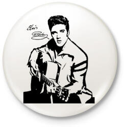 printfashion Elvis Presley - Kitűző, hűtőmágnes - Fehér (16835551)