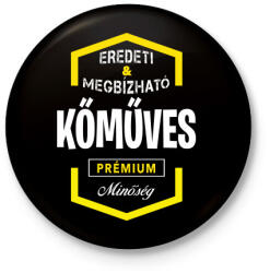 printfashion Kőműves prémium minőség - Kitűző, hűtőmágnes - Fekete (3096986)