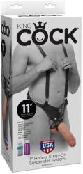 Pipedream 11" Hollow Strap On Suspender System Light/Black
