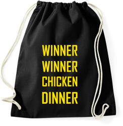 printfashion PUBG - WINNER WINNER CHICKEN DINNER - Sportzsák, Tornazsák - Fekete (991642)