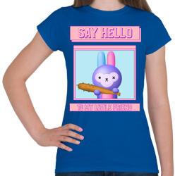 printfashion Say Hello - Női póló - Királykék (11374951)