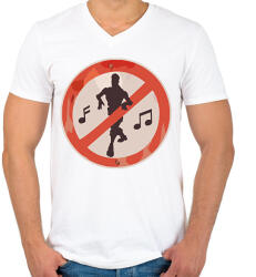 printfashion Stop Emot - Férfi V-nyakú póló - Fehér (2429207)