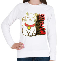 printfashion Cica - kínai szerencsehozó - Női pulóver - Fehér (5622066)