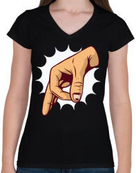 printfashion Belenéztél - Női V-nyakú póló - Fekete (5071360)