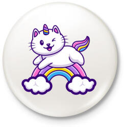 printfashion Hello cica - Kitűző, hűtőmágnes - Fehér (4792593)