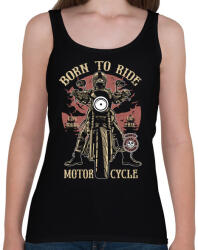 printfashion Született motoros - Női atléta - Fekete (325891)