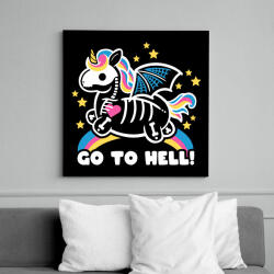 printfashion Pokolba - Vászonkép - Fekete (6651046)