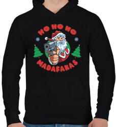 printfashion Ho ho ho madafakas - Férfi kapucnis pulóver - Fekete (14916369)
