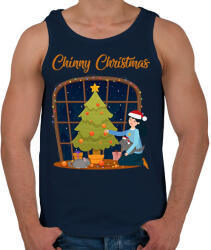 printfashion Chinny Christmas - Férfi atléta - Sötétkék (14525373)