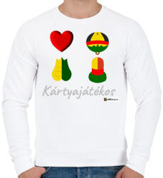 printfashion Kártya játékos minta #2 - Férfi pulóver - Fehér (8857492)