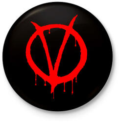 printfashion Vendetta logo - Kitűző, hűtőmágnes - Fekete (3104029)