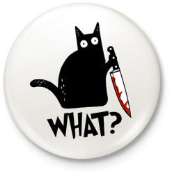 printfashion What? - Kitűző, hűtőmágnes - Fehér (9452854)