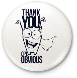 printfashion Nyilvánvaló kapitány - Kitűző, hűtőmágnes - Fehér (5114973)