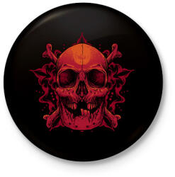 printfashion Mandala koponya - Kitűző, hűtőmágnes - Fekete (5543677)