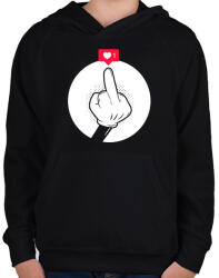 printfashion Ezt lájkold! - Gyerek kapucnis pulóver - Fekete (1151196)