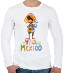 printfashion Viva Mexico_ - Férfi hosszú ujjú póló - Fehér (4135221)
