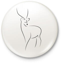 printfashion Szarvas - Kitűző, hűtőmágnes - Fehér (4384979)