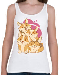 printfashion Corgi kutyák - Női atléta - Fehér (9443490)