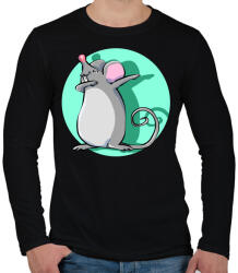 printfashion Dabbing egér - Férfi hosszú ujjú póló - Fekete (1223981)