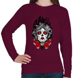 printfashion Muerte holló hölgy - Női pulóver - Bordó (3933)