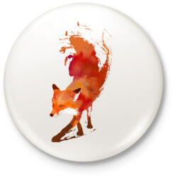 printfashion Vulpes vulpes - Kitűző, hűtőmágnes - Fehér (3074847)