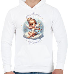 printfashion Megcéloztam a szívedet! - Férfi kapucnis pulóver - Fehér (15557348)