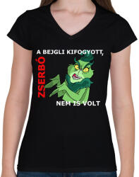 printfashion A bejgli kifogyott, zserbó nem is volt - Női V-nyakú póló - Fekete (15125213)