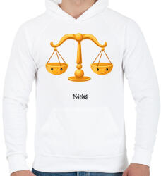 printfashion Mérleg - Férfi kapucnis pulóver - Fehér (2807567)