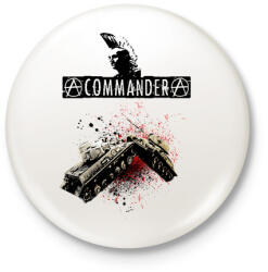 printfashion commander - Kitűző, hűtőmágnes - Fehér (3081015)