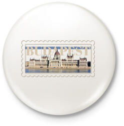 printfashion Budapest - Kitűző, hűtőmágnes - Fehér (7426949)