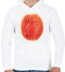 printfashion Görögdinnye - Férfi kapucnis pulóver - Fehér (14109397)