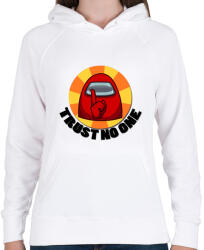 printfashion Trust no one - Női kapucnis pulóver - Fehér (3475491)