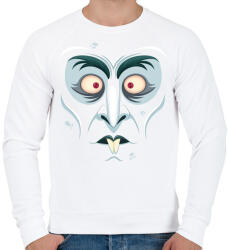 printfashion Drakula arc - Férfi pulóver - Fehér (5550921)
