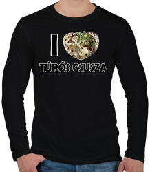 printfashion I love Túrós csusza - Férfi hosszú ujjú póló - Fekete (11781093)